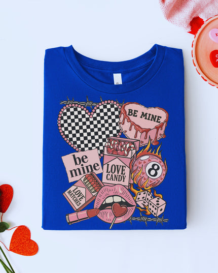 Be Mine Valentine Graphic Tee Pink Cute Love Candy Shirt