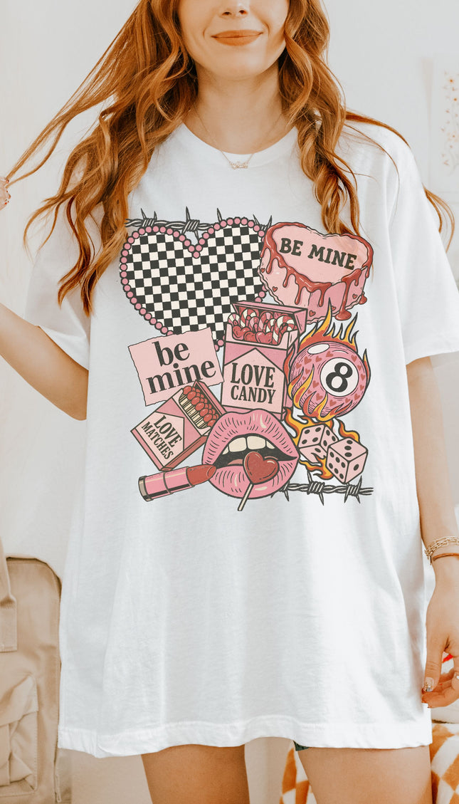 Be Mine Valentine Graphic Tee Pink Cute Love Candy Shirt