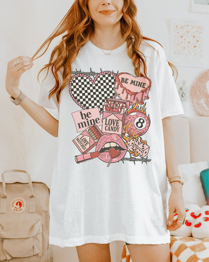 Be Mine Valentine Graphic Tee Pink Cute Love Candy Shirt