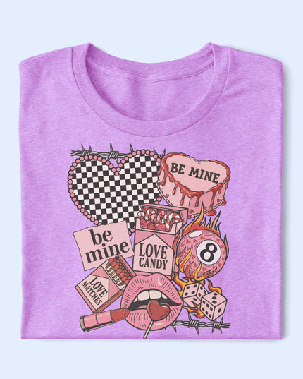 Be Mine Valentine Graphic Tee Pink Cute Love Candy Shirt