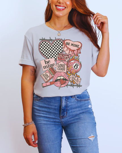 Be Mine Valentine Graphic Tee Pink Cute Love Candy Shirt